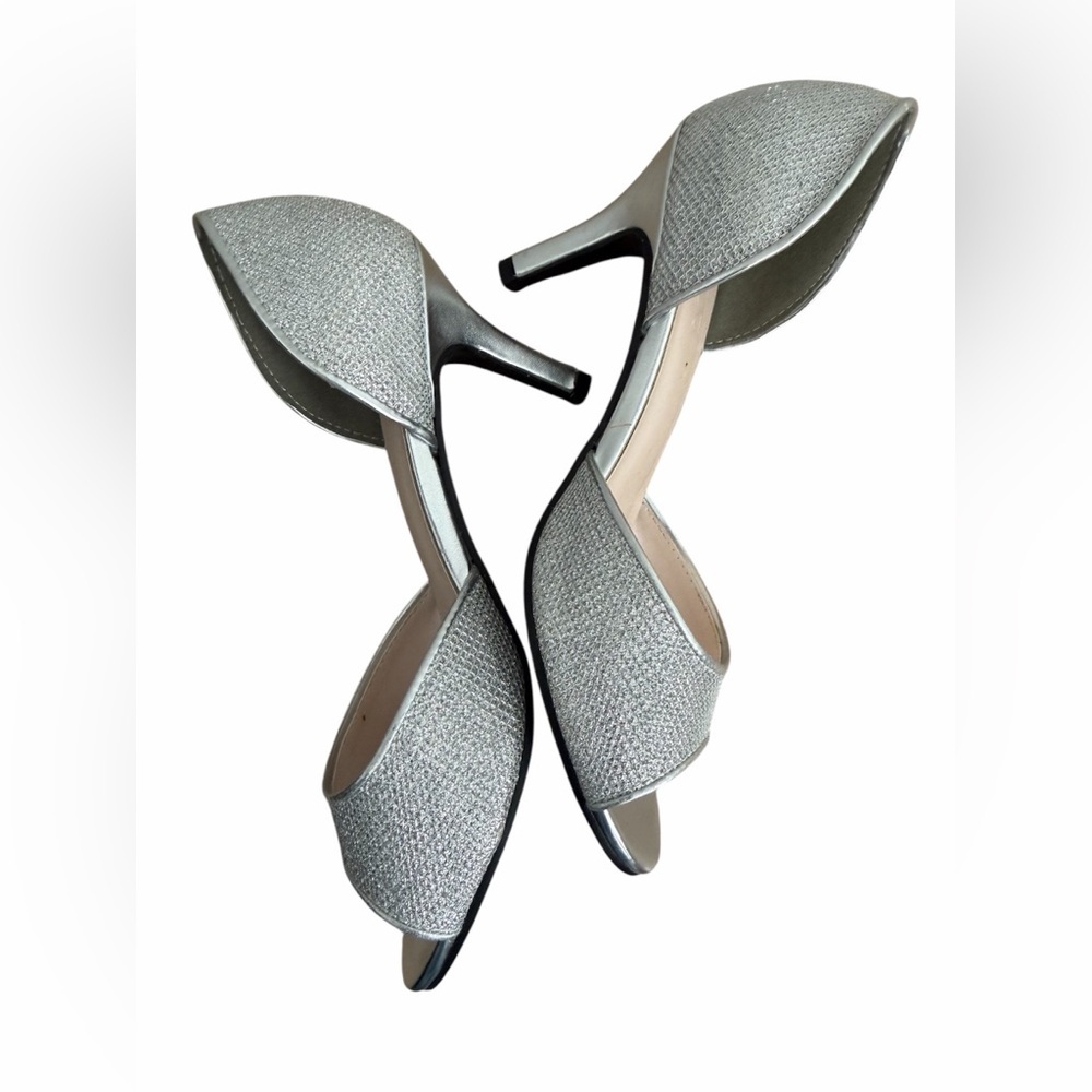 David’s bridal Silver Open-Toe  Elegant Heels Shoes